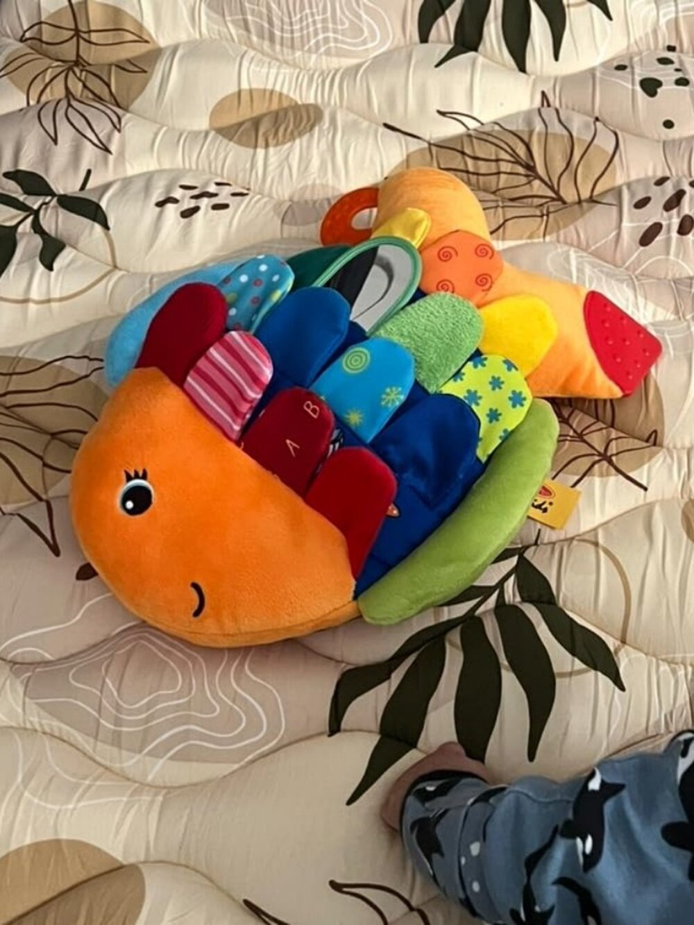 K’s Kids Flip Fish Baby Toy Soft Book Sensory Crinkle Mirror Infant 0-9M